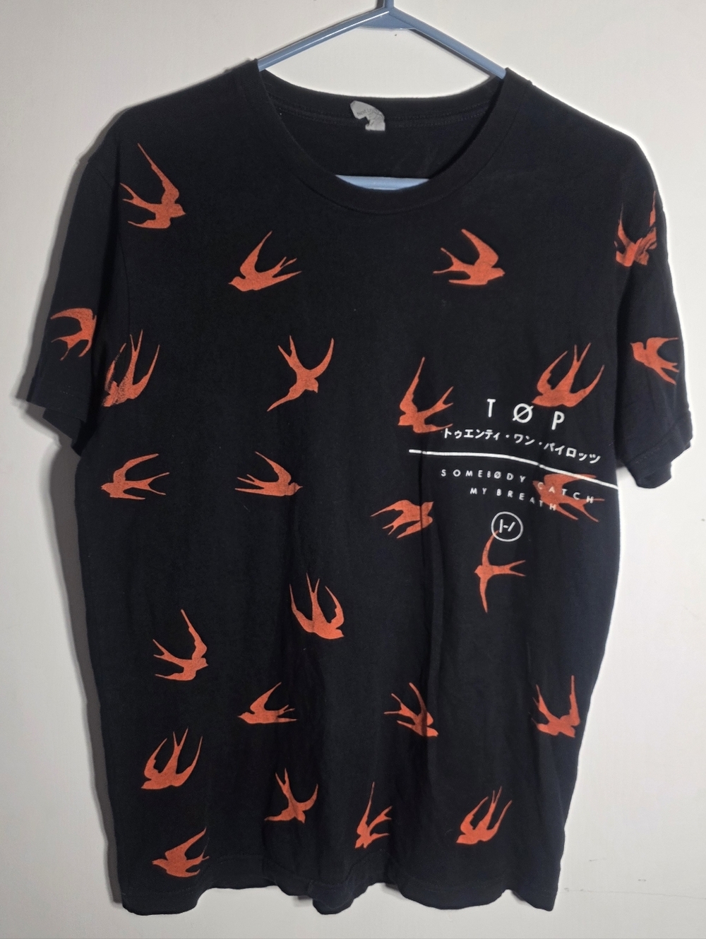 Twenty One Pilots Merch- TOP Band Official Bird Pattern Black T-Shirt - Concert